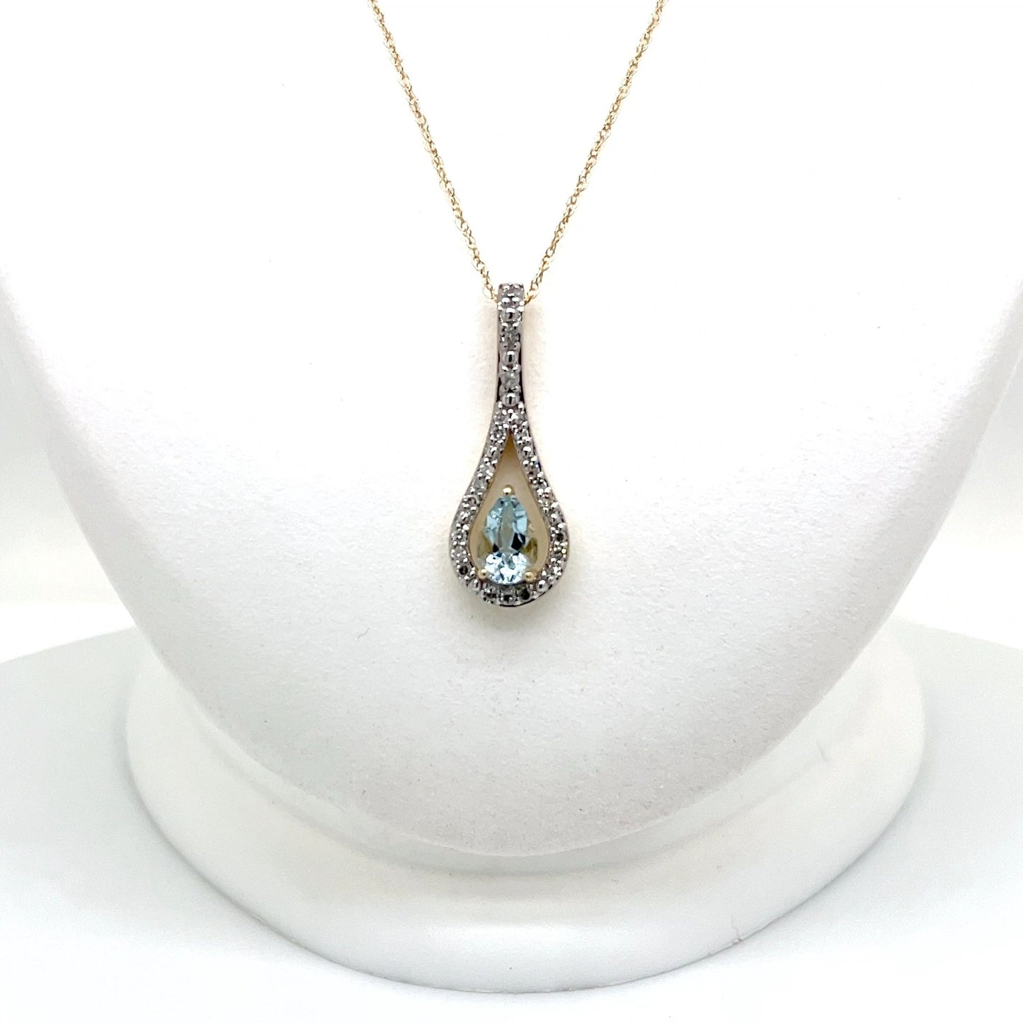 Aqua Blue Diamond Necklace