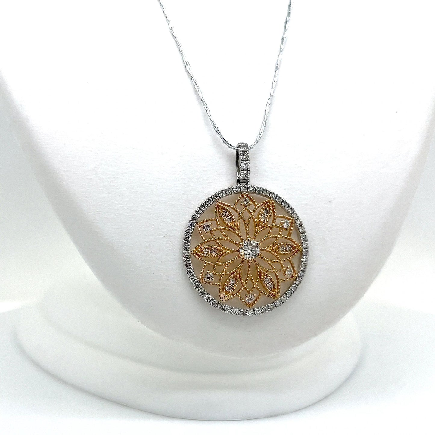 14k White and Yellow Gold Diamond Pendant