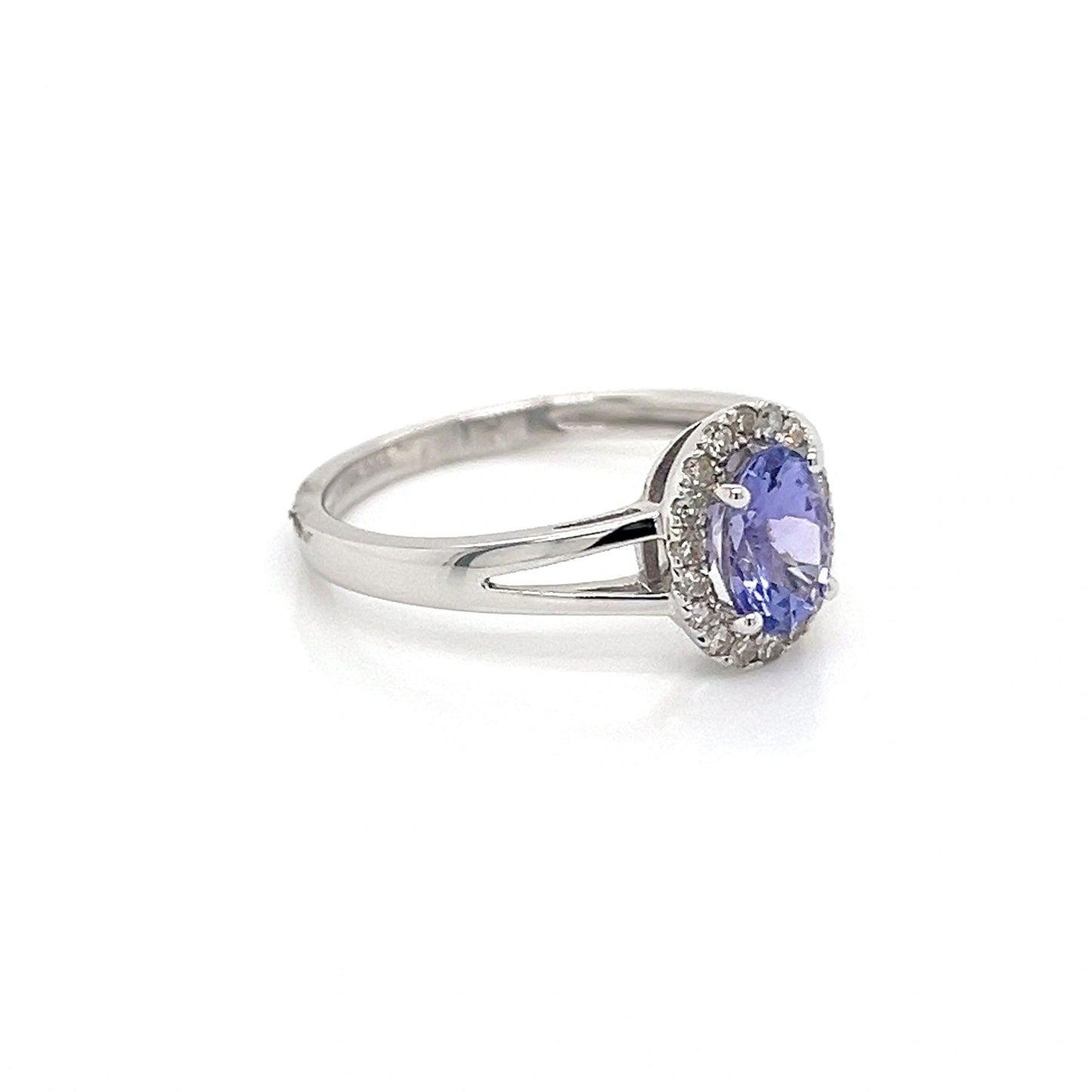 14K White Gold Tanzanite and Diamond Ring