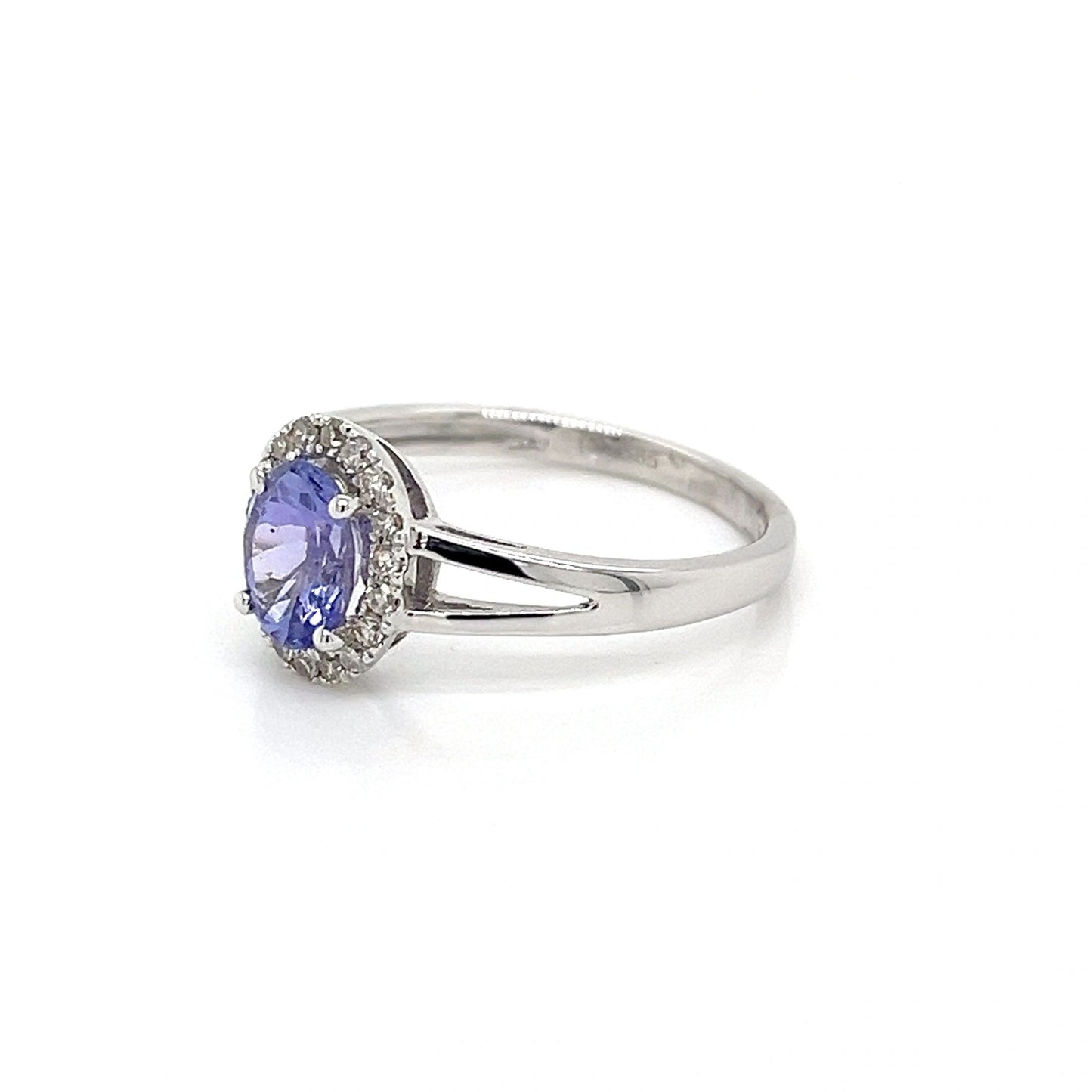 14K White Gold Tanzanite and Diamond Ring