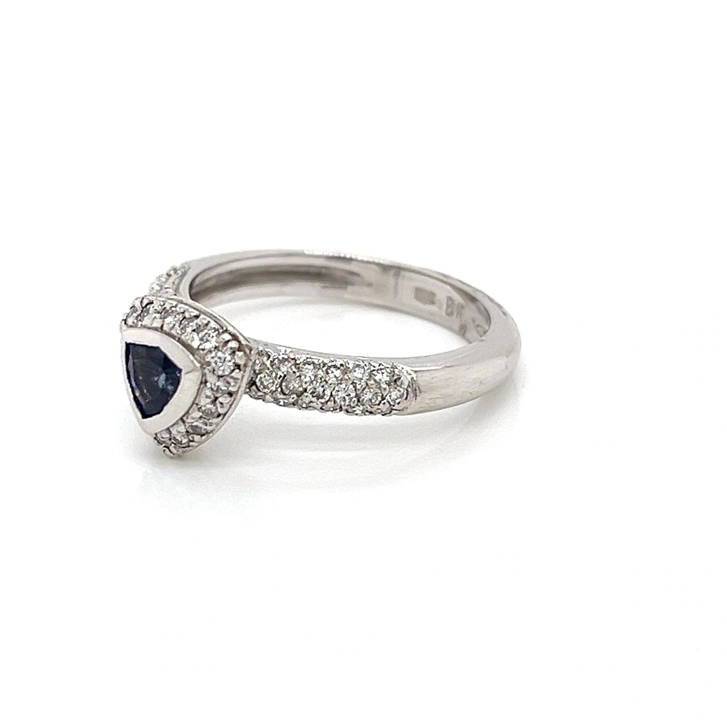 18K White Gold Tanzanite and Diamond Ring