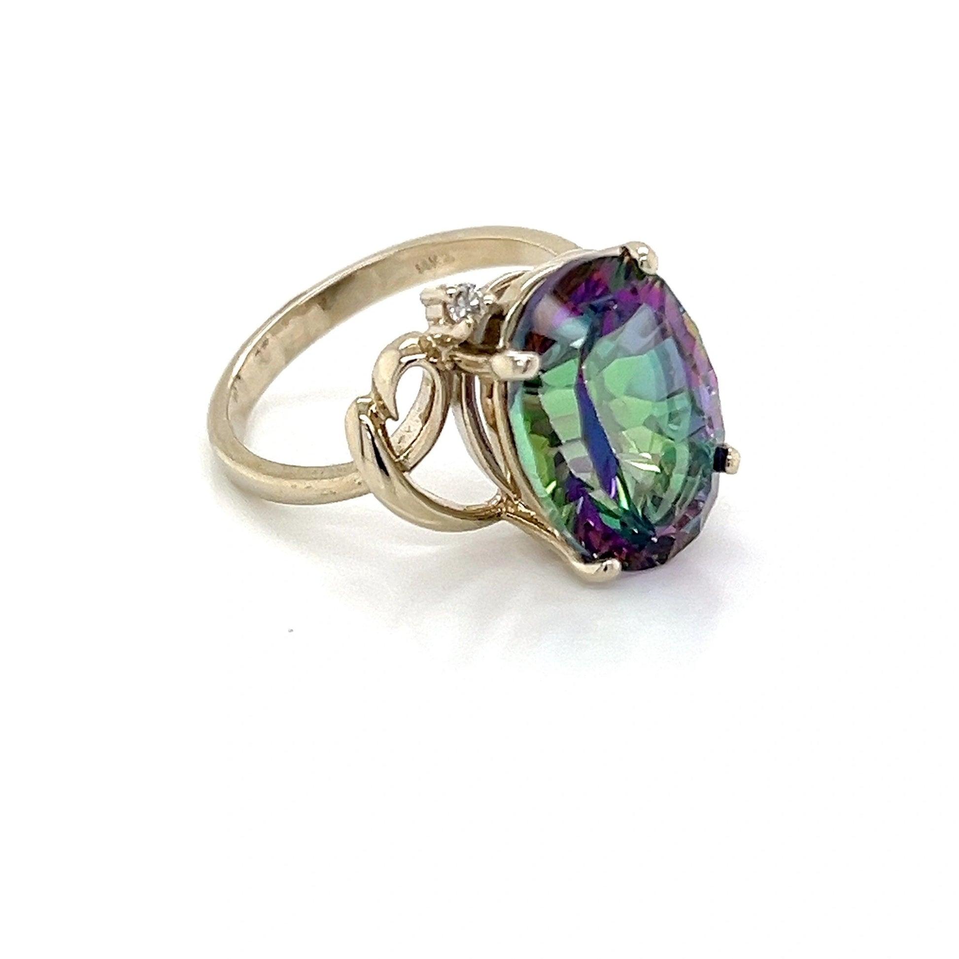 14K Mystic Fire Topaz Ring