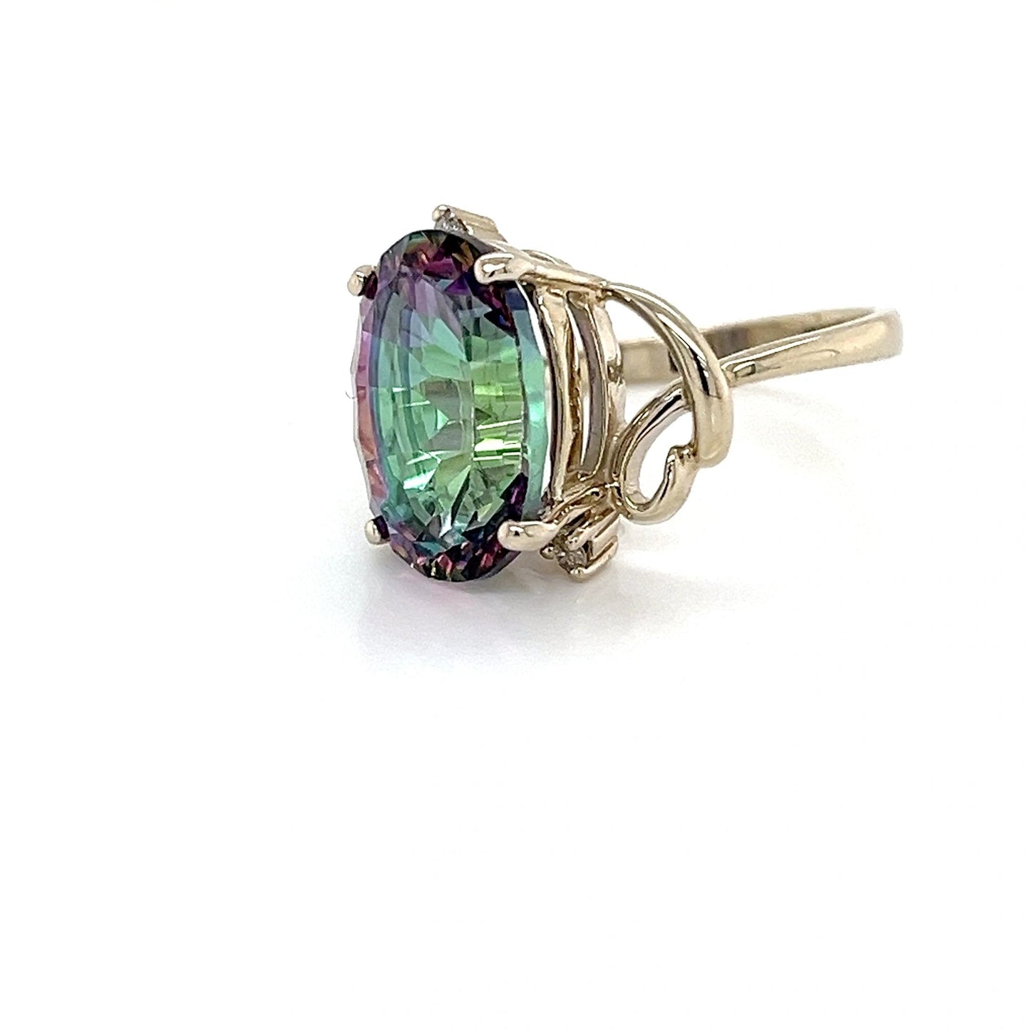 14K Mystic Fire Topaz Ring