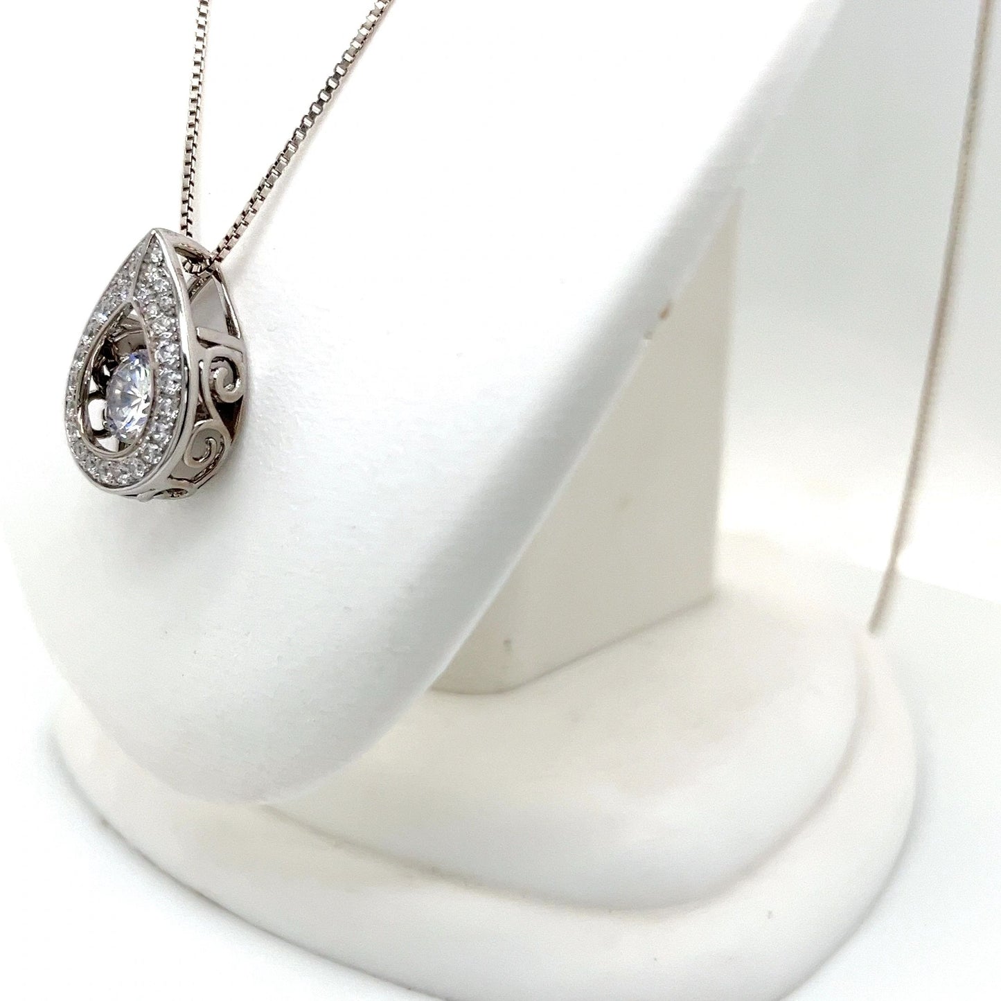 Cubic Zirconia Teardrop Necklace