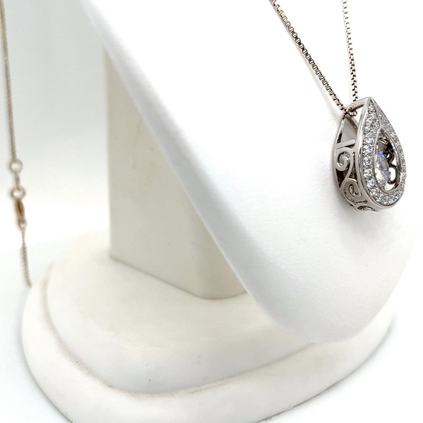 Cubic Zirconia Teardrop Necklace