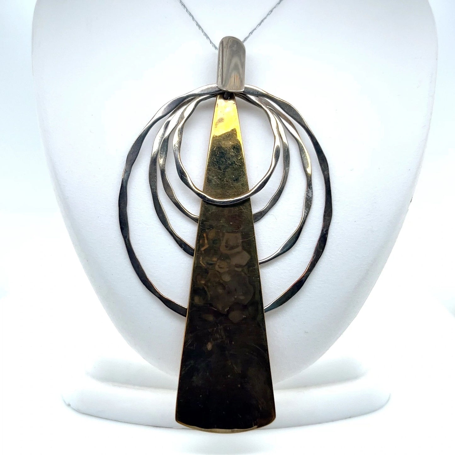 Sterling Silver and Brass Art Pendant