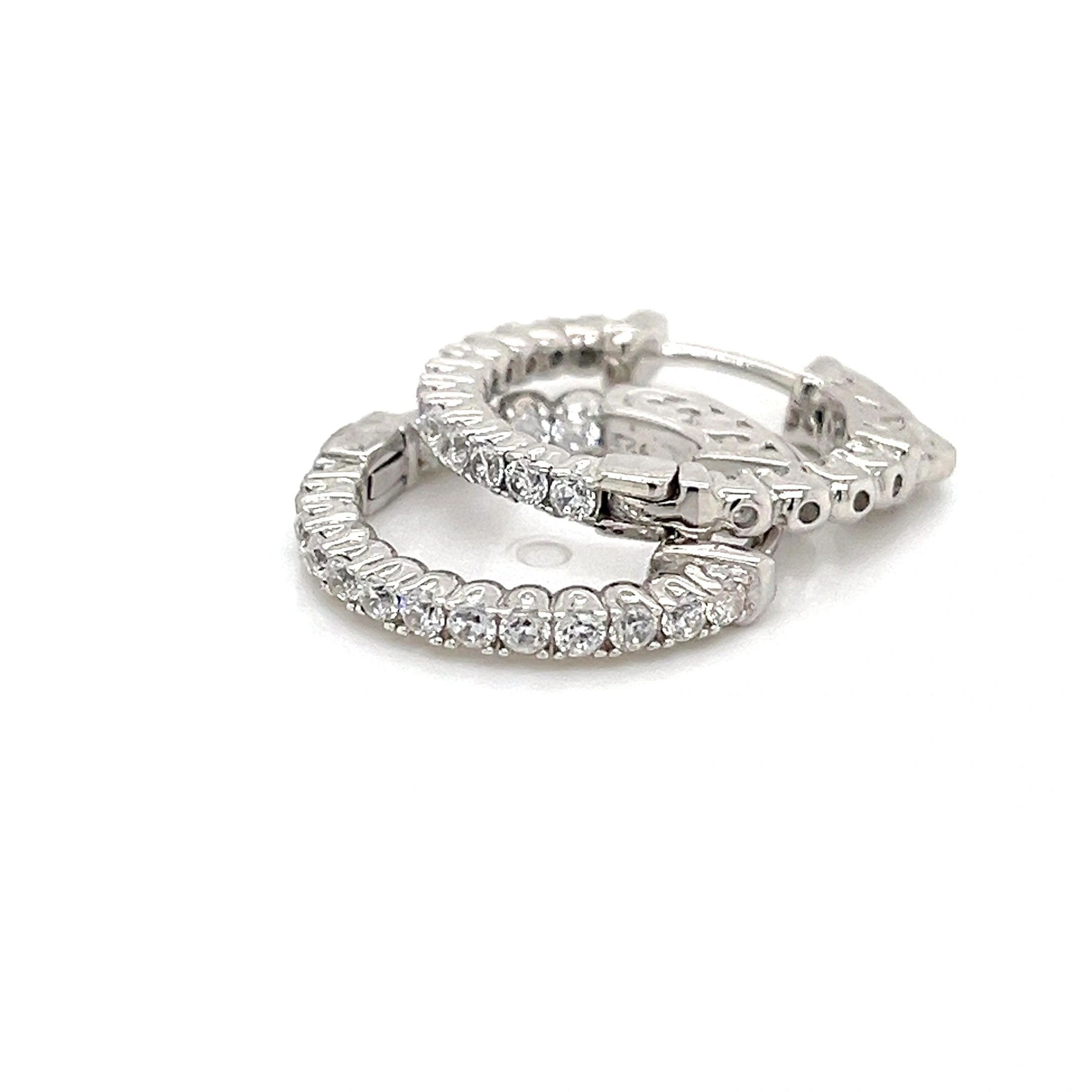 Sterling Silver Cubic Zirconia Hoop Earrings