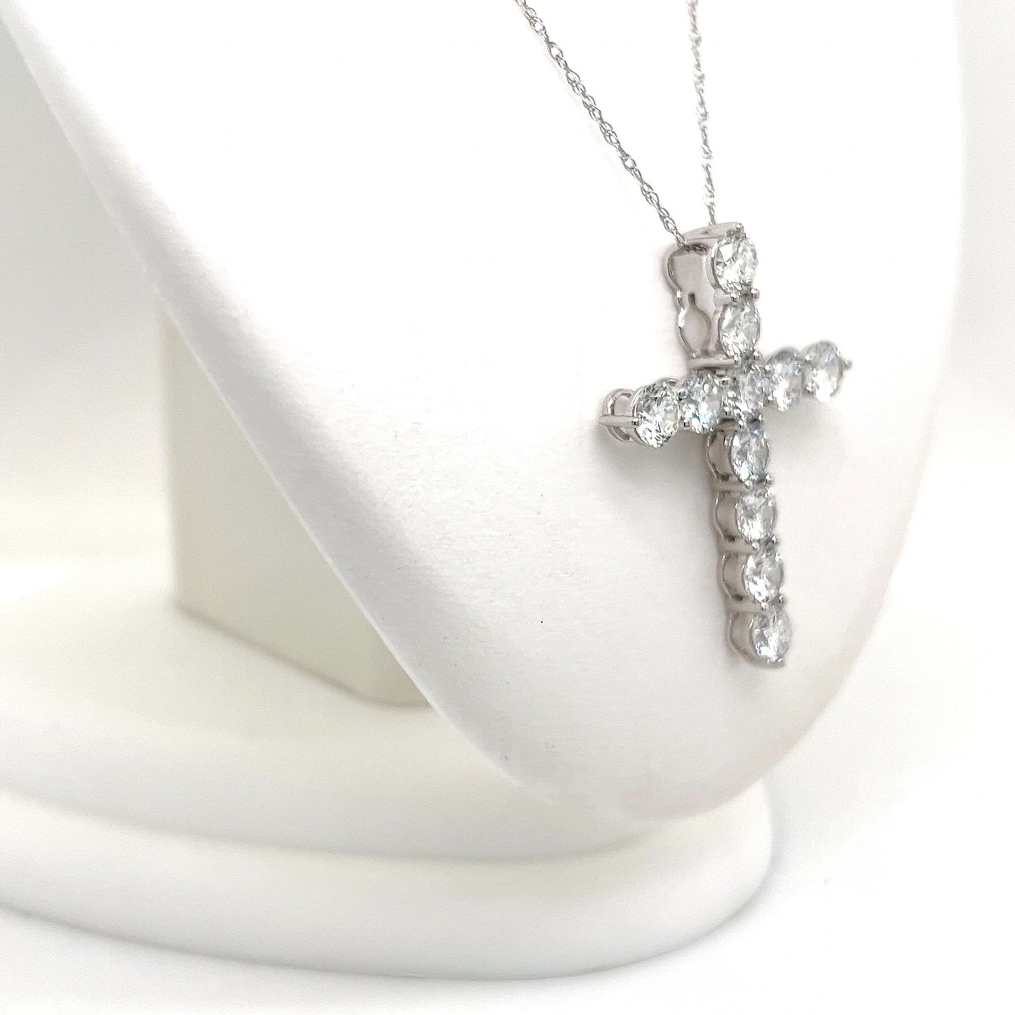 3 CT Lab Grown Cross Necklace