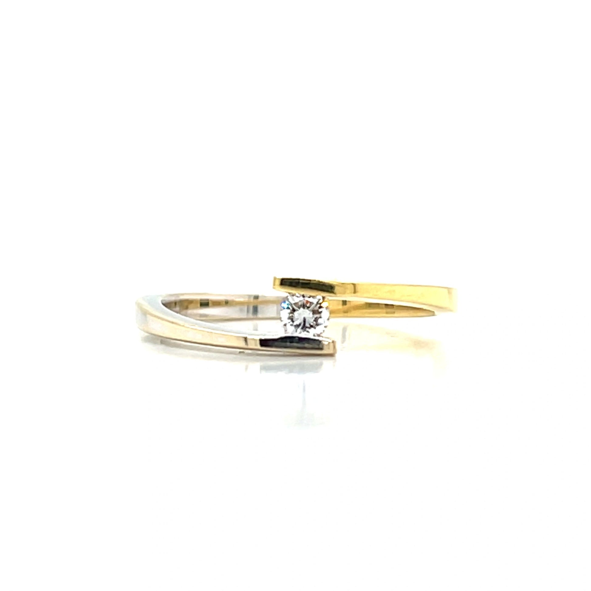 Radiant Diamond 14K Yellow and White Gold Ring