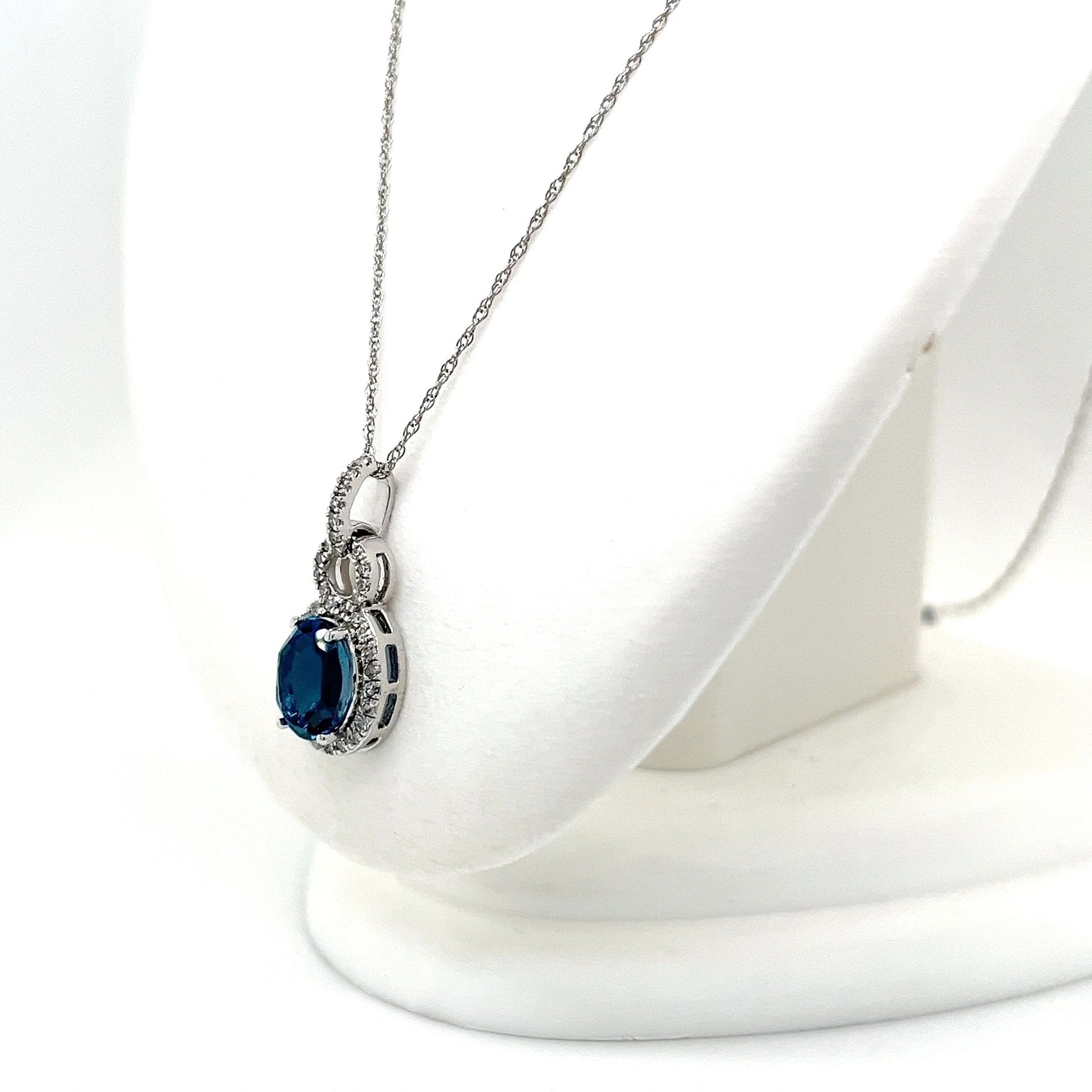 London Blue Topaz and Diamond Necklace