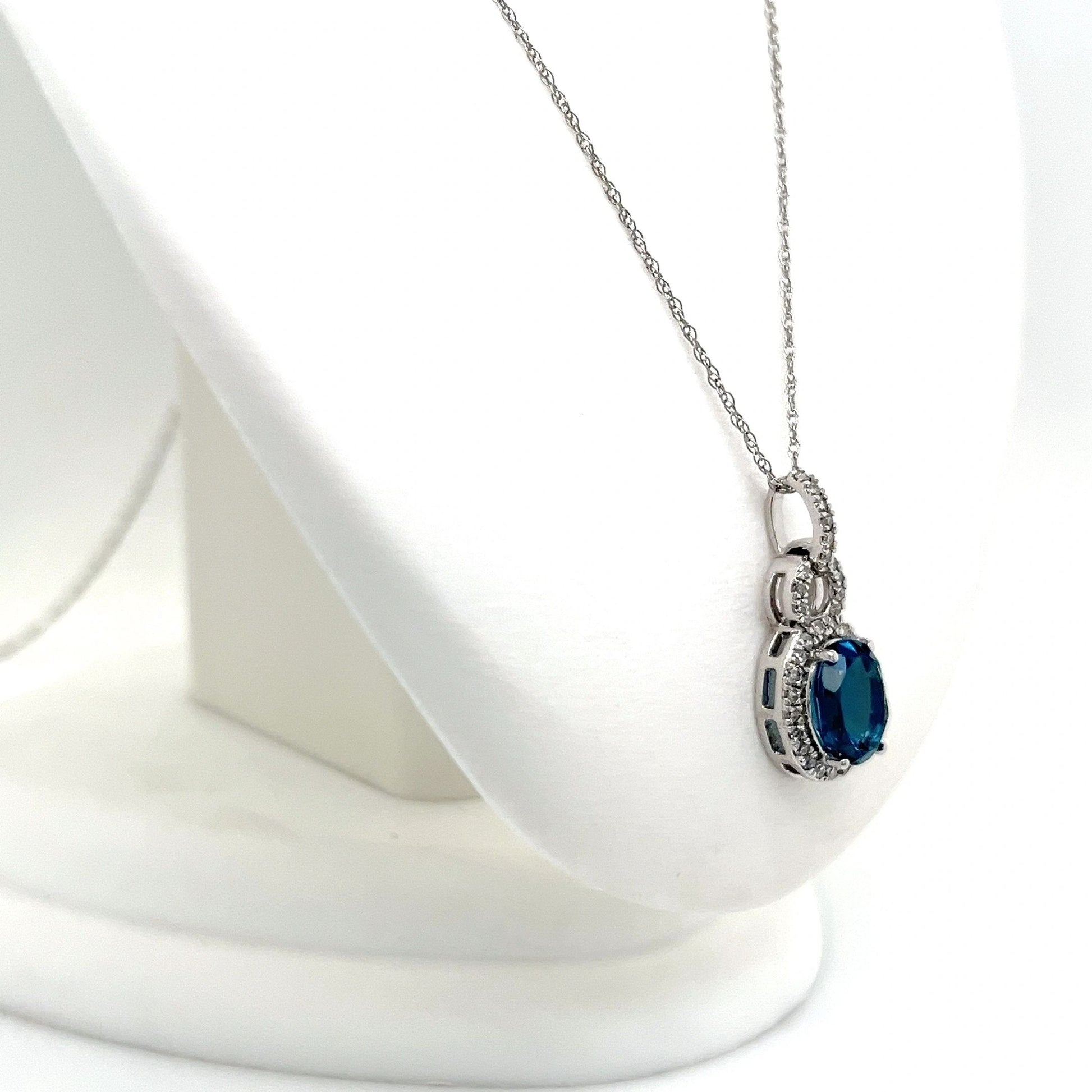 London Blue Topaz and Diamond Necklace