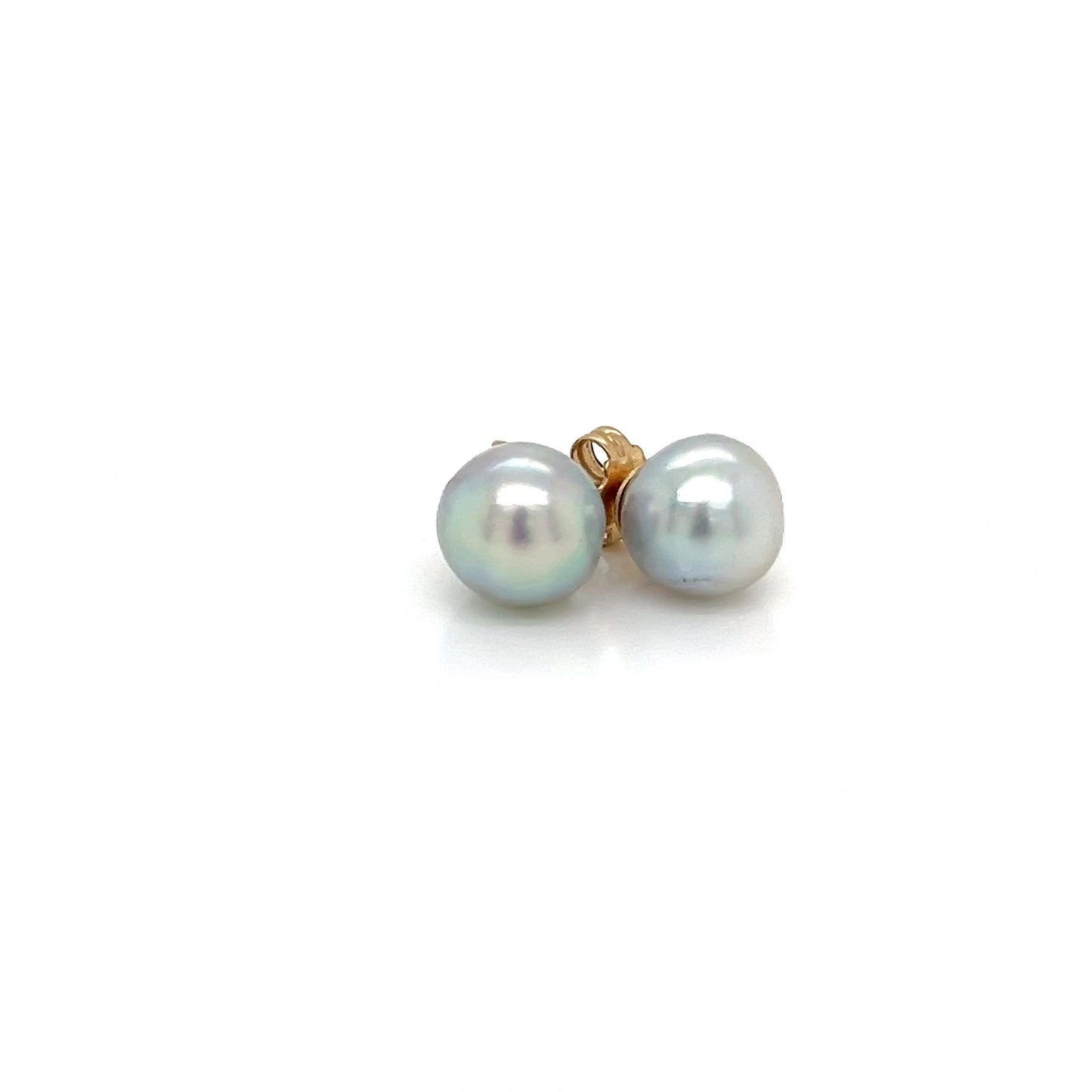 Gray Pearl Stud Earrings