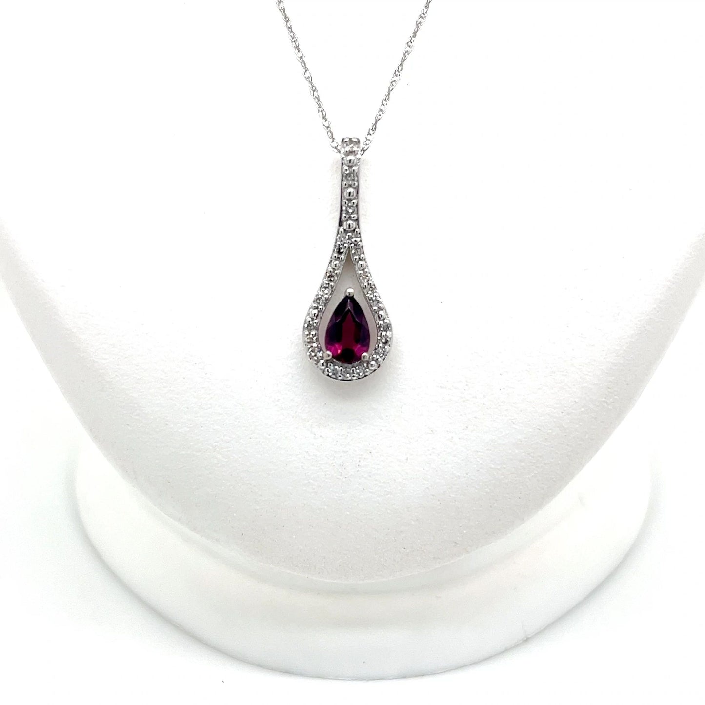 Rhodalite Garnet and Diamond Necklace