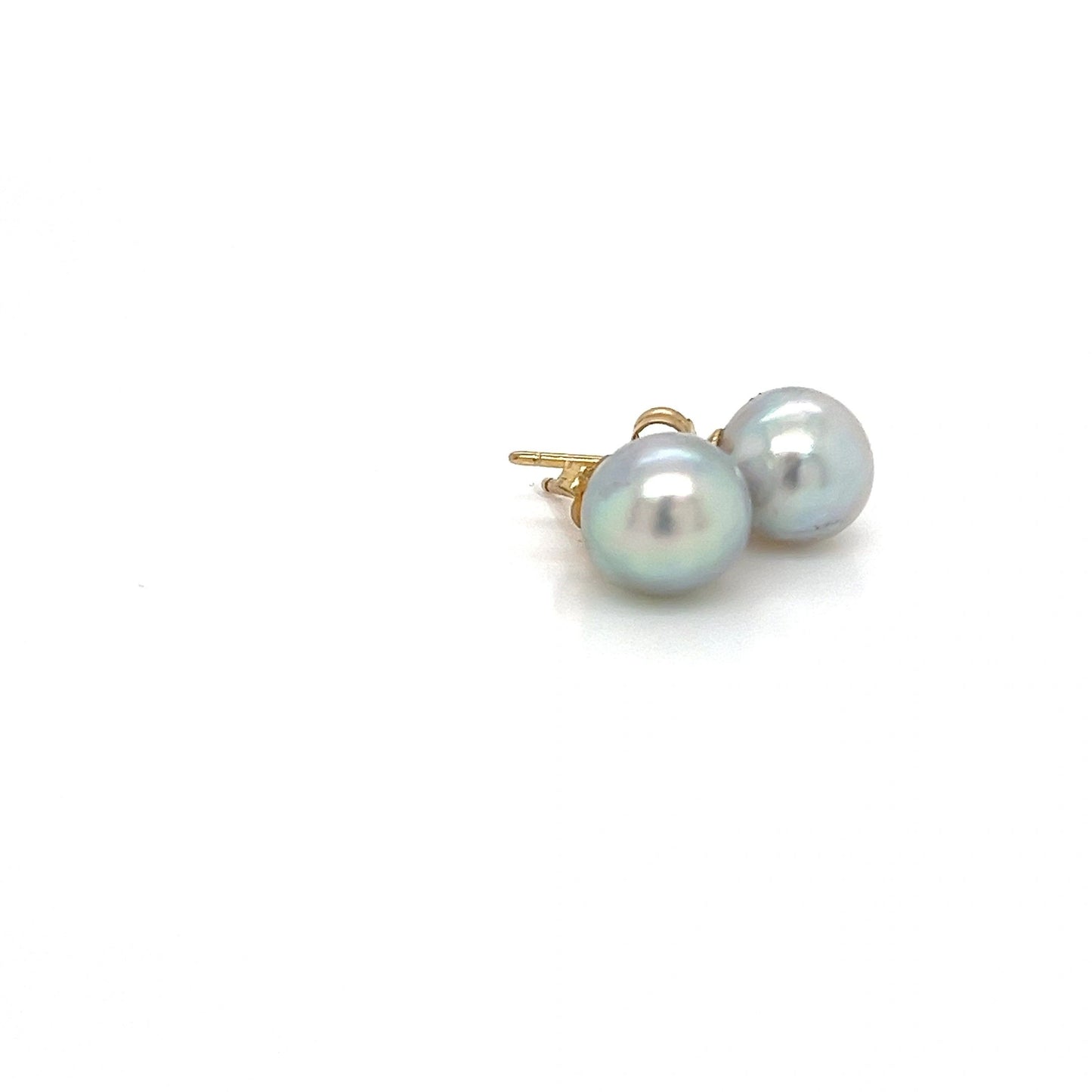 Gray Pearl Stud Earrings