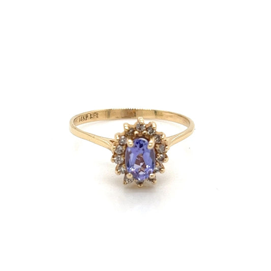 Tanzanite & Diamond 14K Yellow Gold Ring