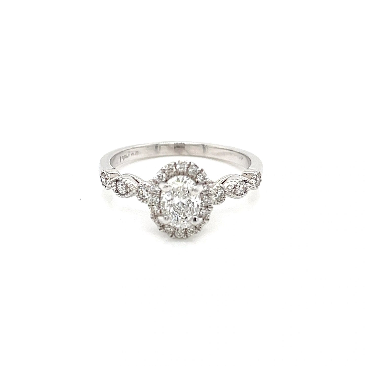 .98 Carat TW 14K White Gold Engagement Ring