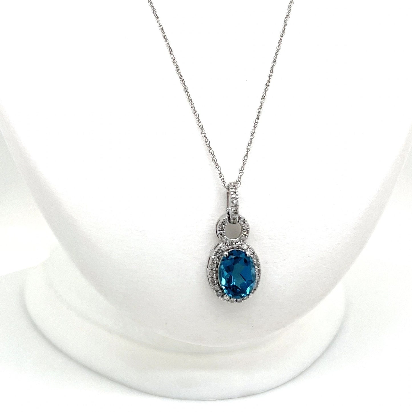 London Blue Topaz and Diamond Necklace