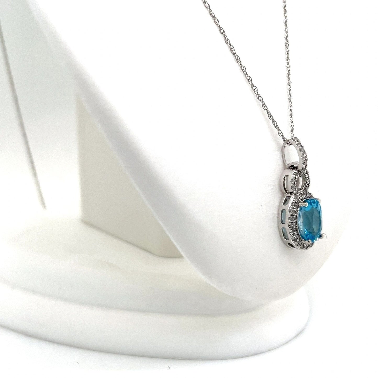 Swiss Blue Topaz and Diamond Necklace