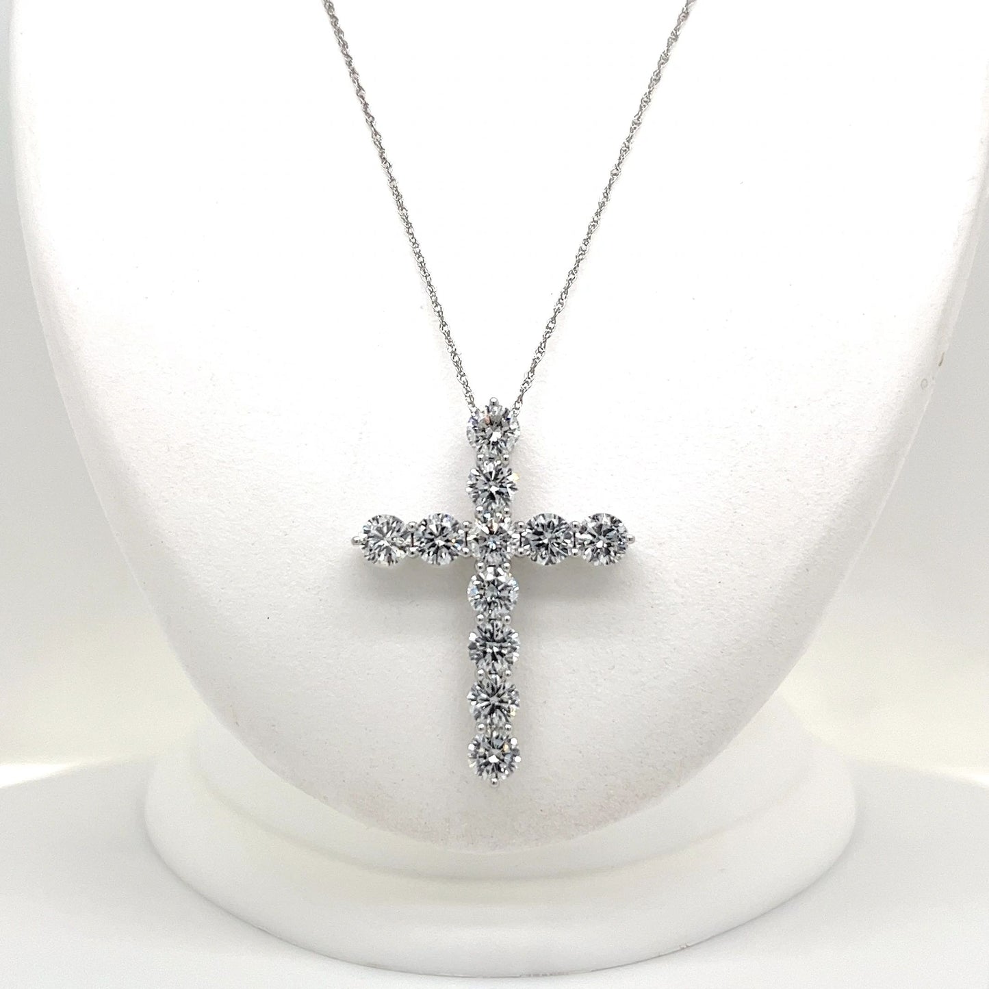 3 CT Lab Grown Cross Necklace