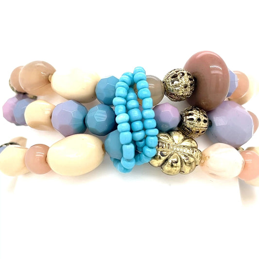 Multi-color Beaded Stretch Bracelet