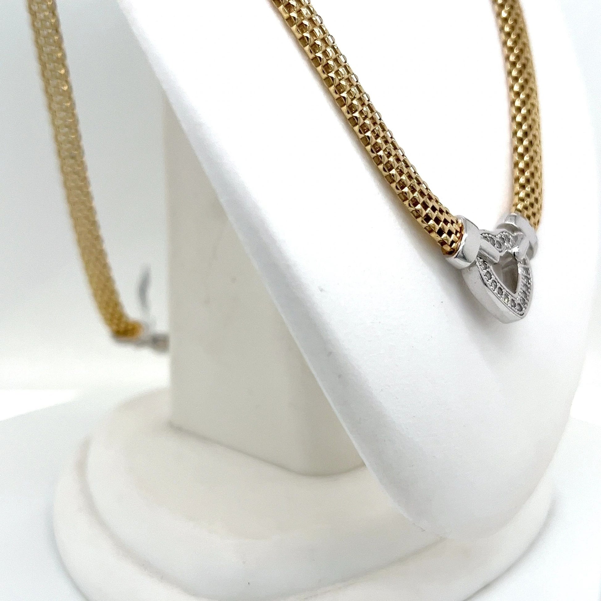 Diamond Mesh Necklace set in Sterling Silver