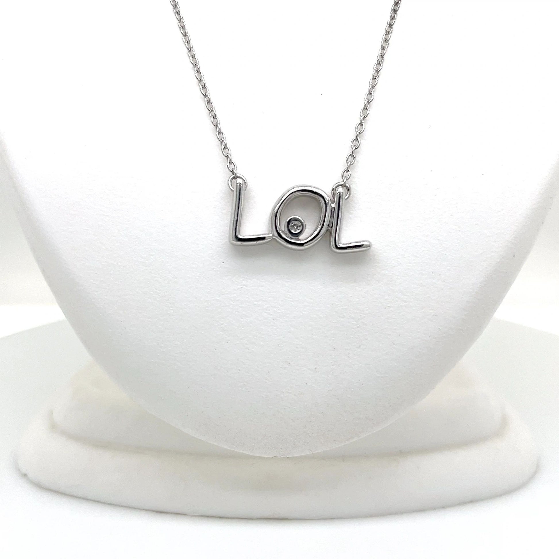 Sterling Silver LMAO or LOL Necklace