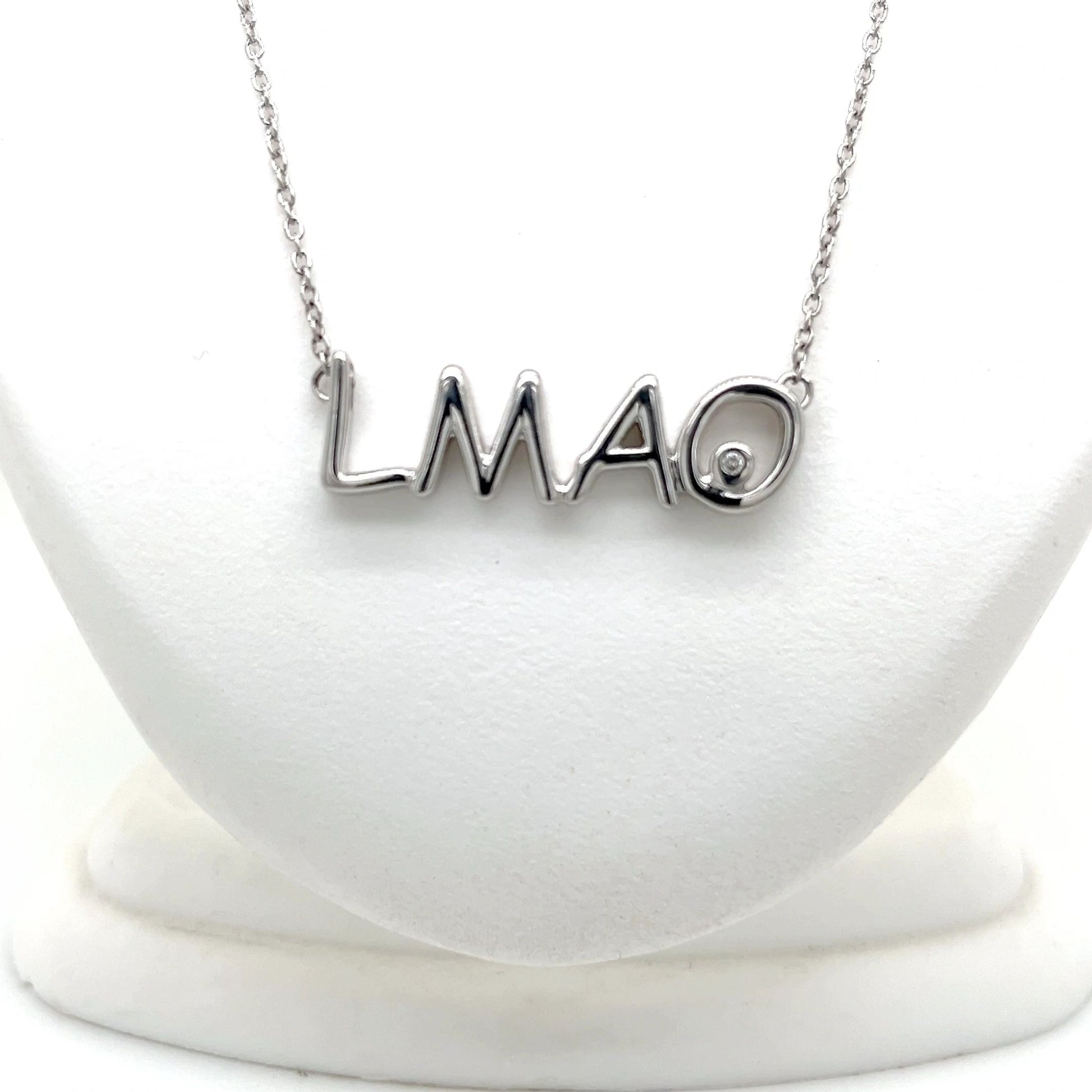 Sterling Silver LMAO or LOL Necklace