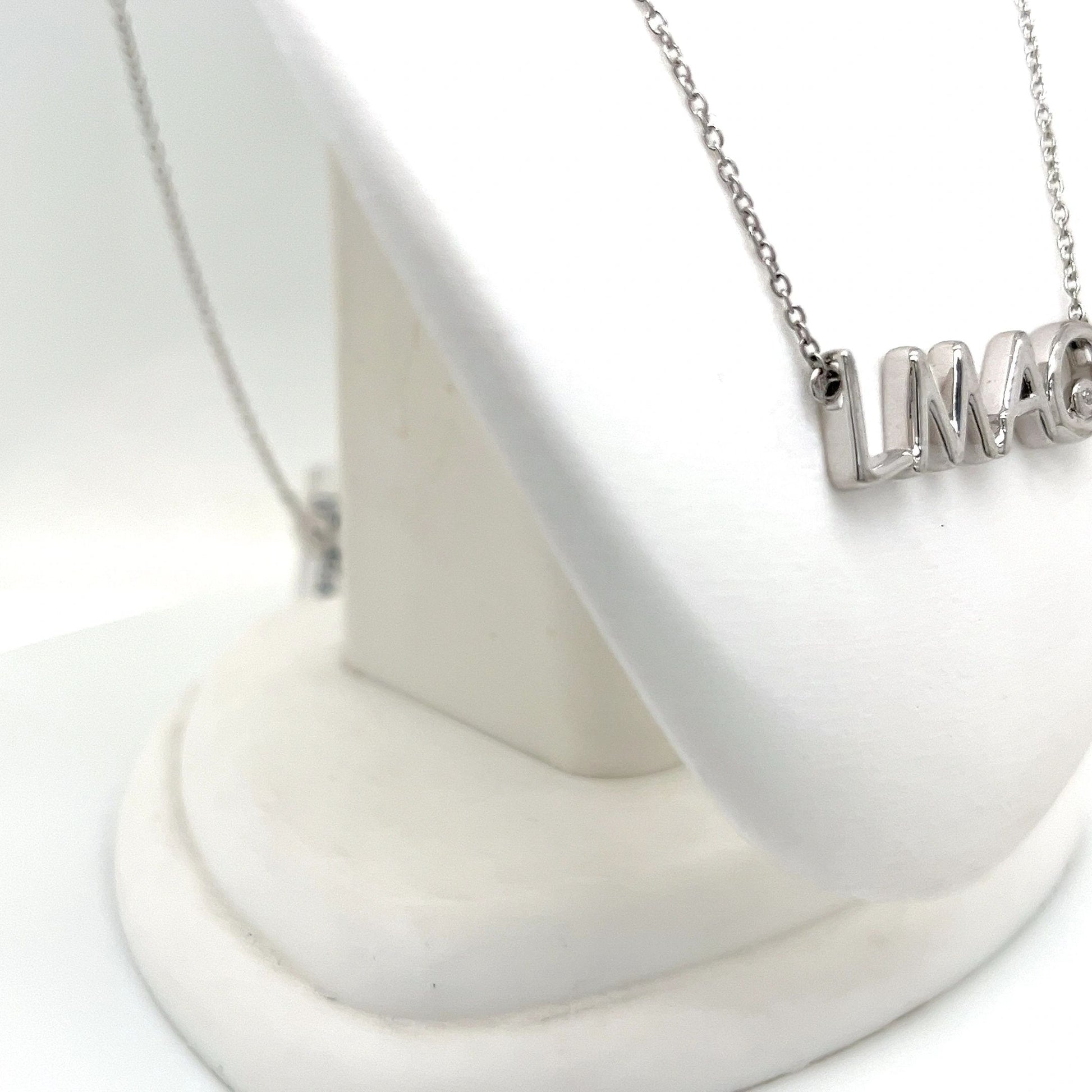 Sterling Silver LMAO or LOL Necklace