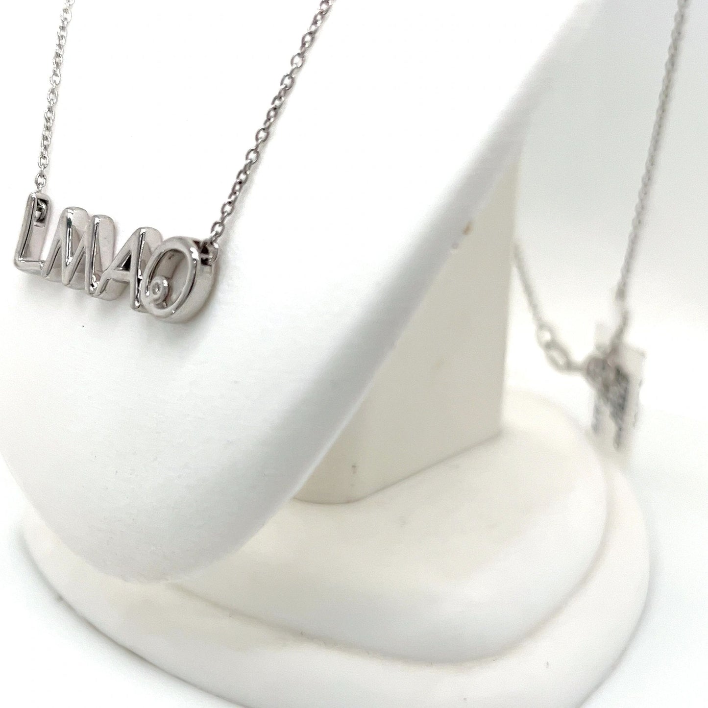 Sterling Silver LMAO or LOL Necklace