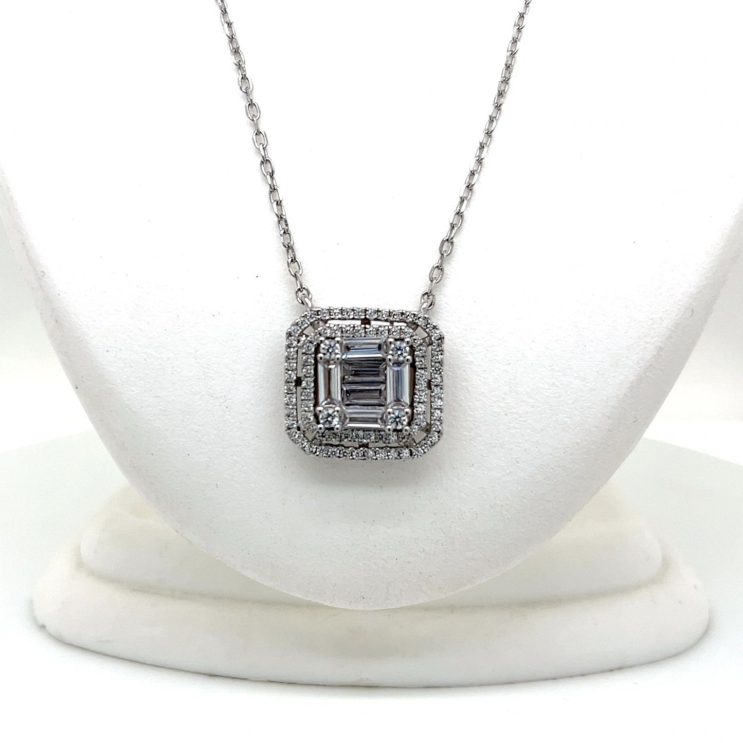 Sterling Silver and Cubic Zirconia Necklace