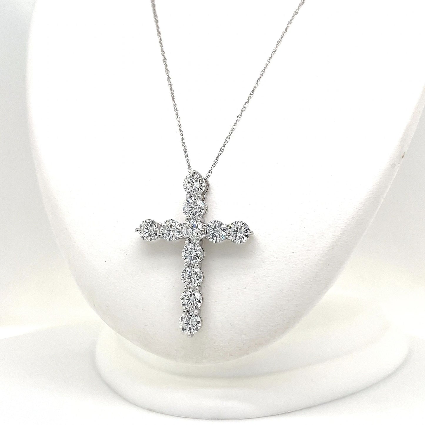 3 CT Lab Grown Cross Necklace