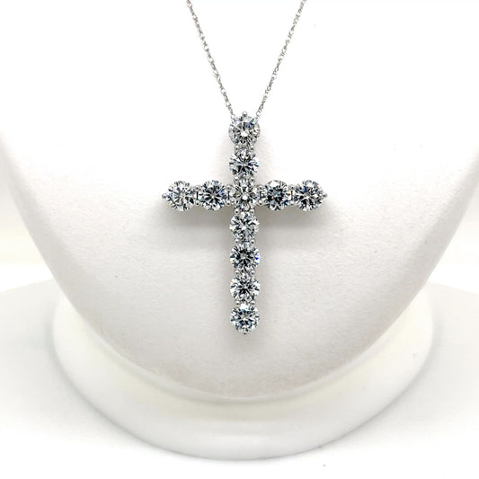 3 CT Lab Grown Cross Necklace