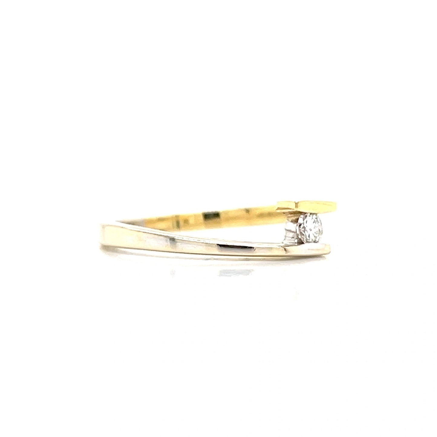 Radiant Diamond 14K Yellow and White Gold Ring