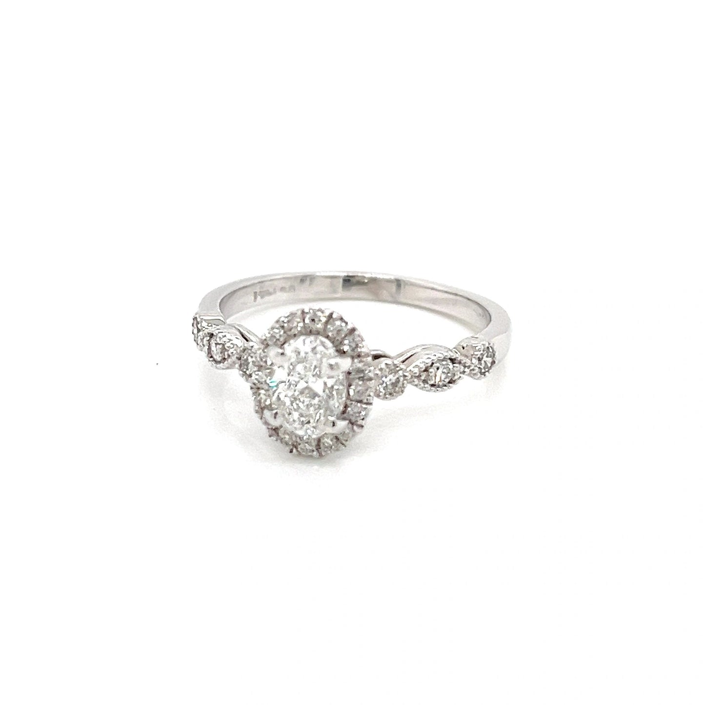 .98 Carat TW 14K White Gold Engagement Ring