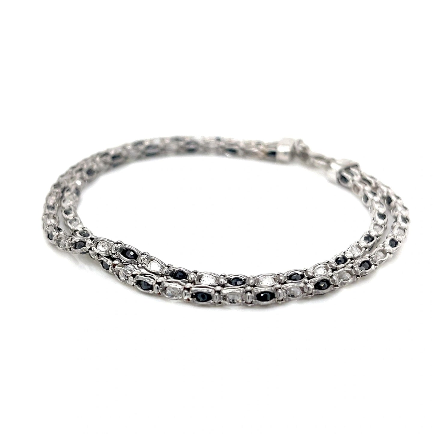 Black and White Sterling Silver Bracelet