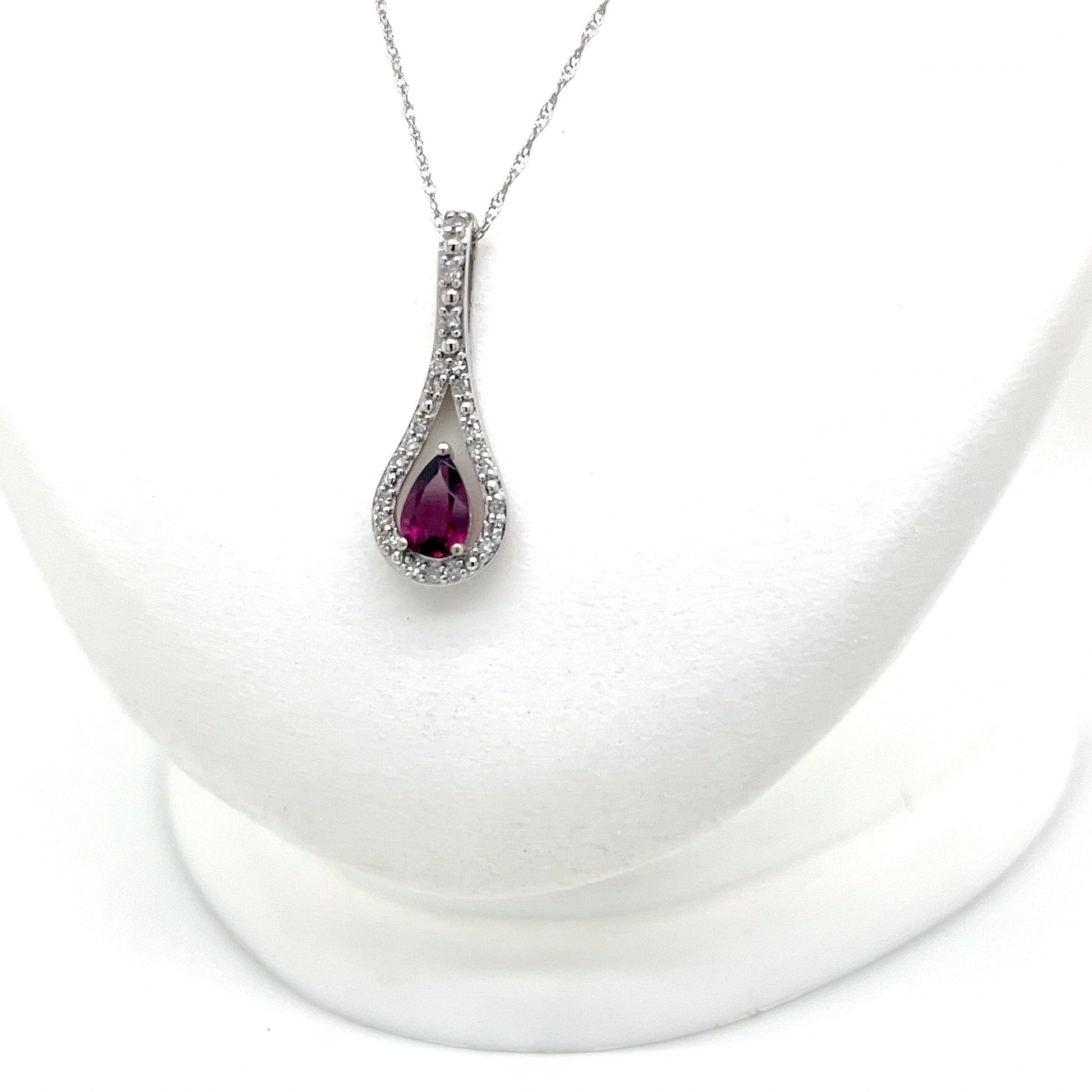 Rhodalite Garnet and Diamond Necklace