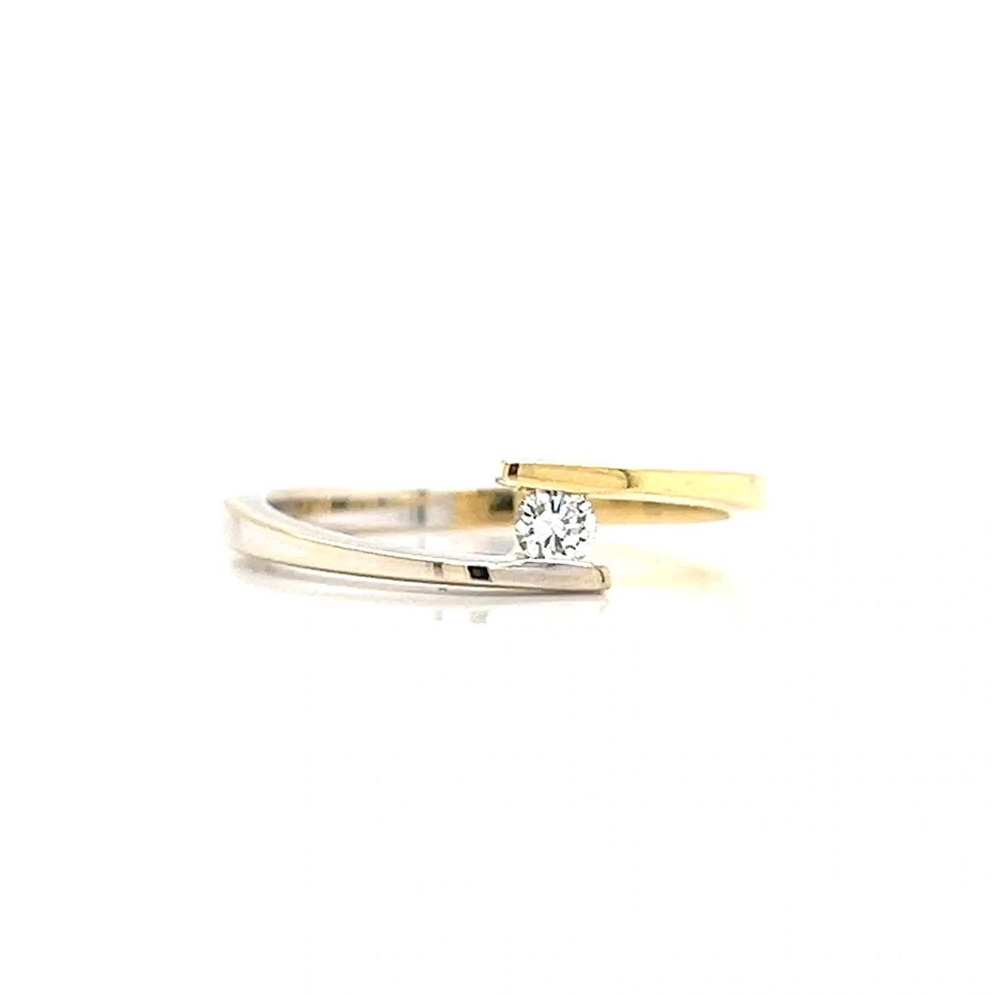 Radiant Diamond 14K Yellow and White Gold Ring