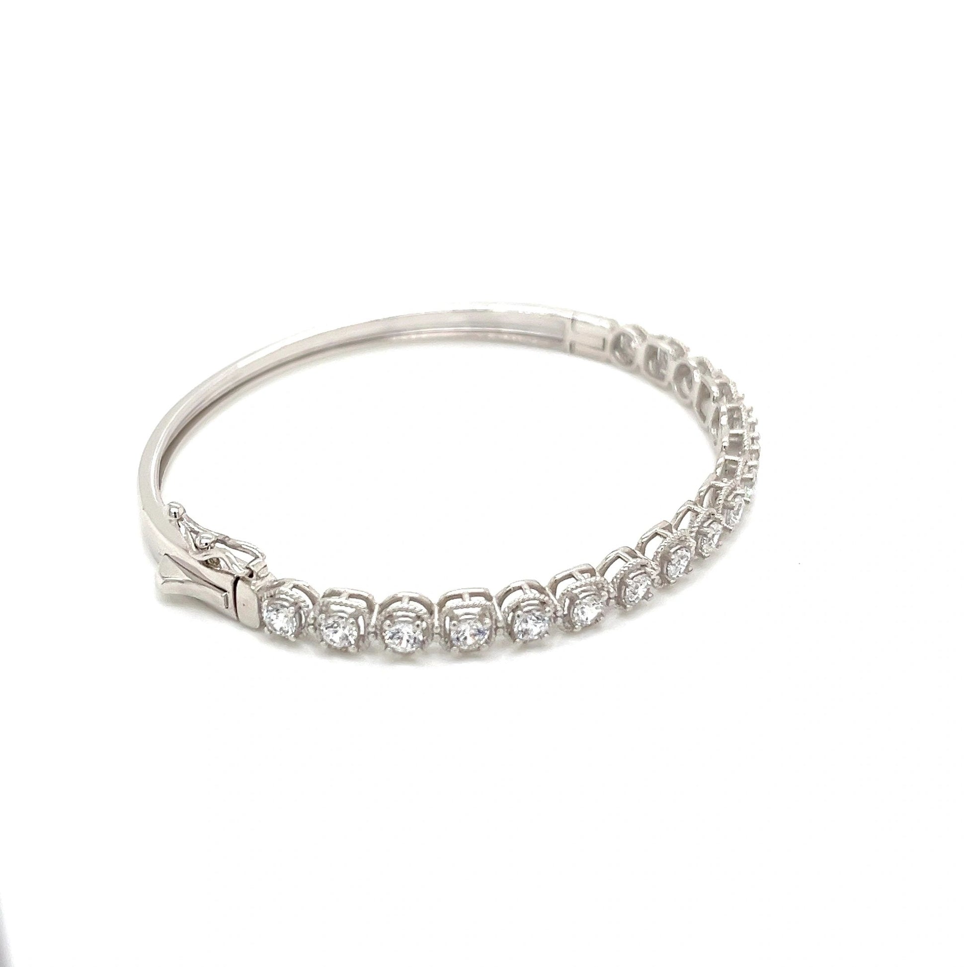 Sterling Silver Cubic Zirconia Bangle