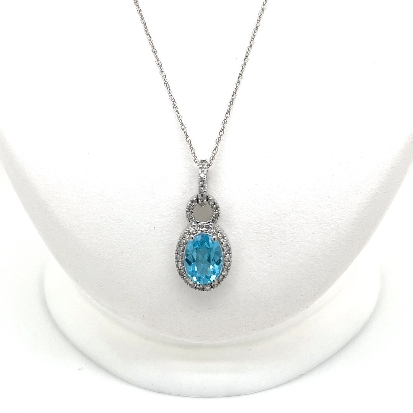 Swiss Blue Topaz and Diamond Necklace