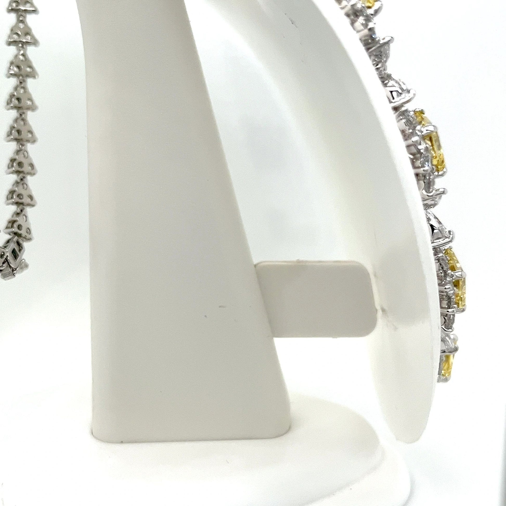 Sterling Silver with Yellow and White Cubic Zirconia Necklace