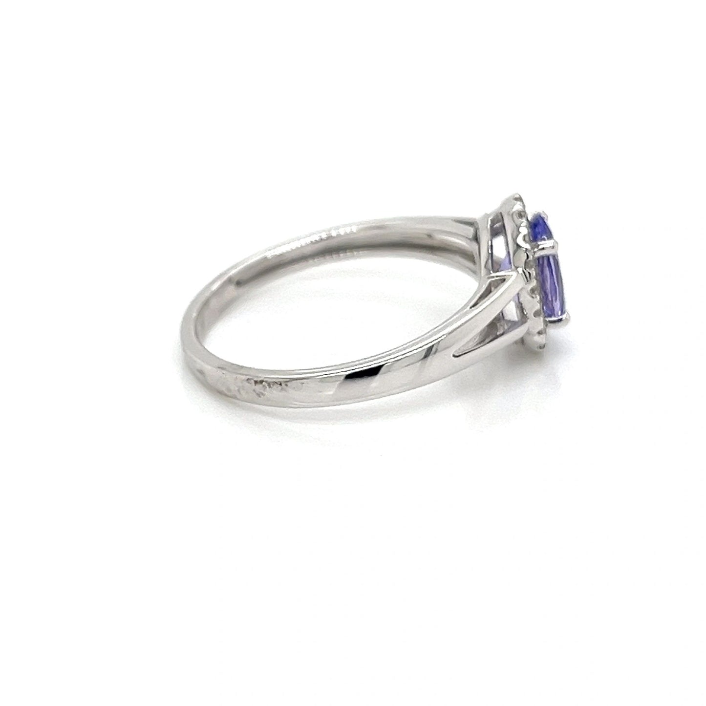 14K White Gold Tanzanite and Diamond Ring