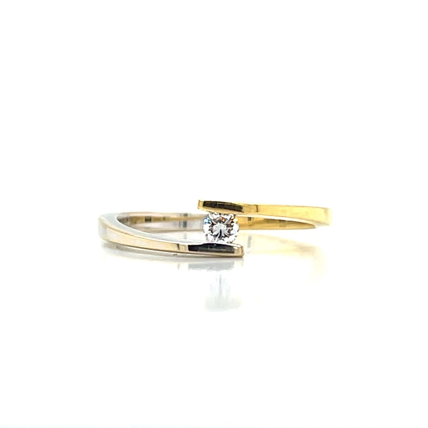 Radiant Diamond 14K Yellow and White Gold Ring