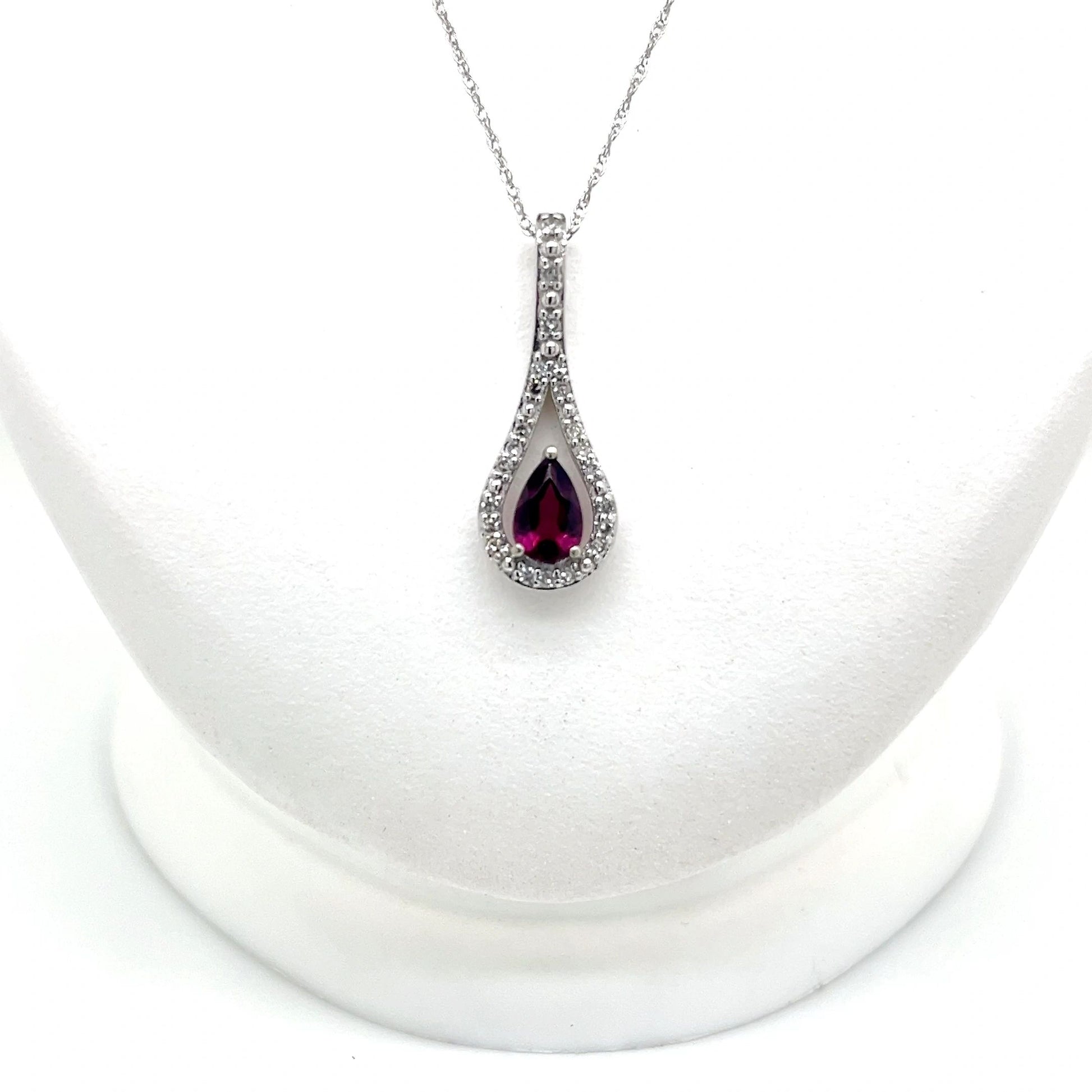 Rhodalite Garnet and Diamond Necklace