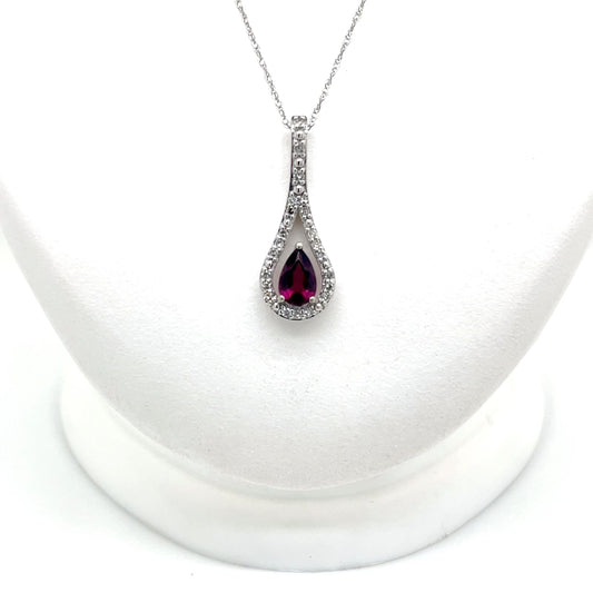 Rhodalite Garnet and Diamond Necklace