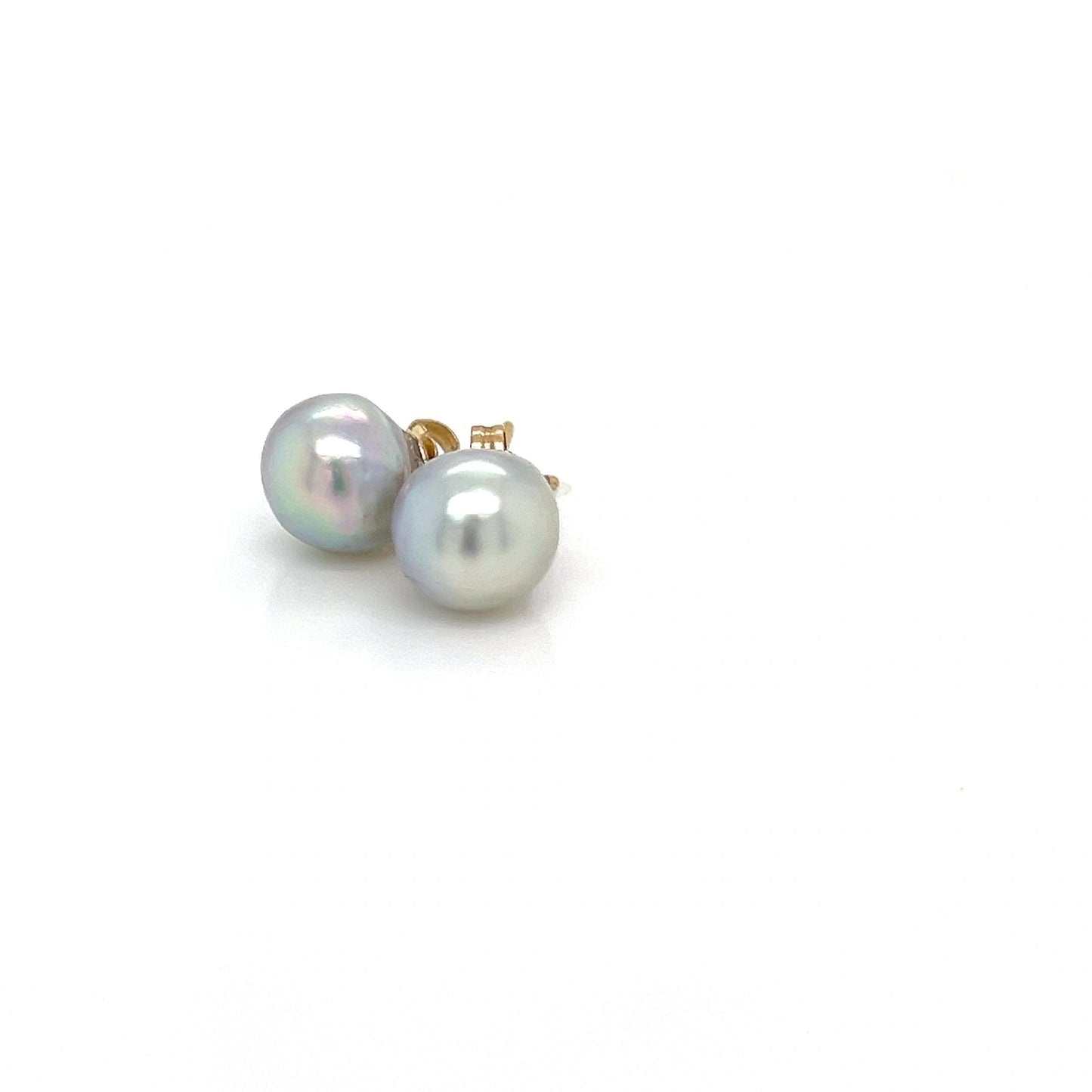 Gray Pearl Stud Earrings