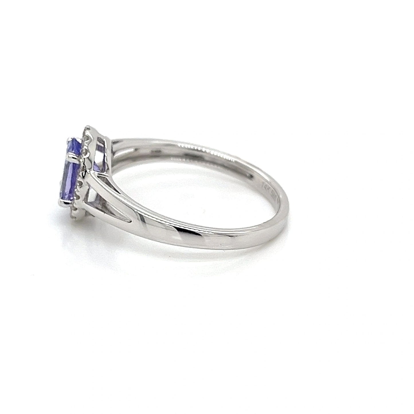 14K White Gold Tanzanite and Diamond Ring