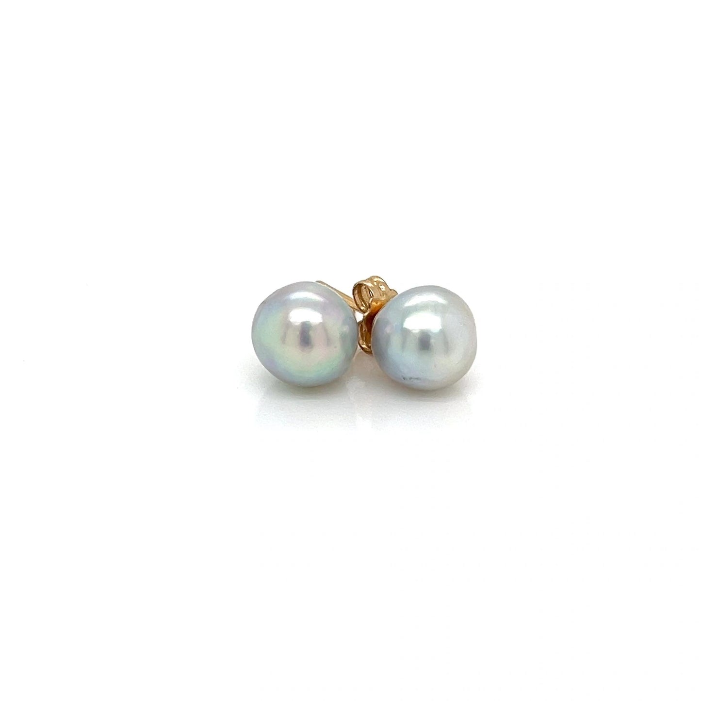 Gray Pearl Stud Earrings