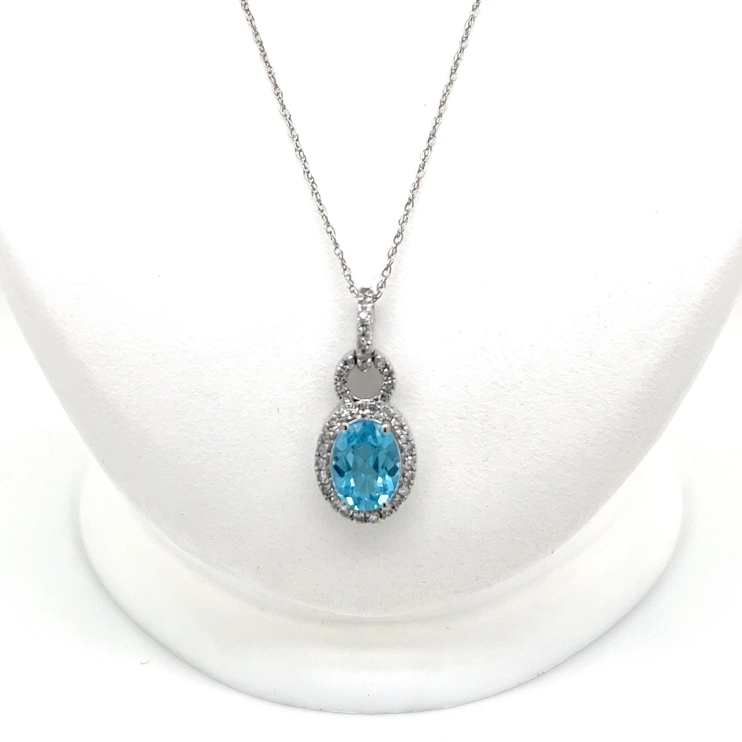 Swiss Blue Topaz and Diamond Necklace