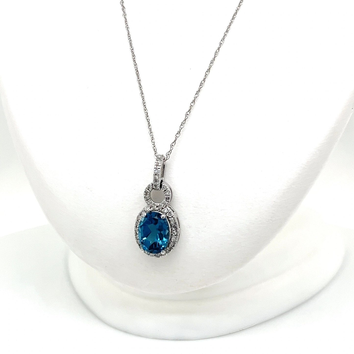 London Blue Topaz and Diamond Necklace