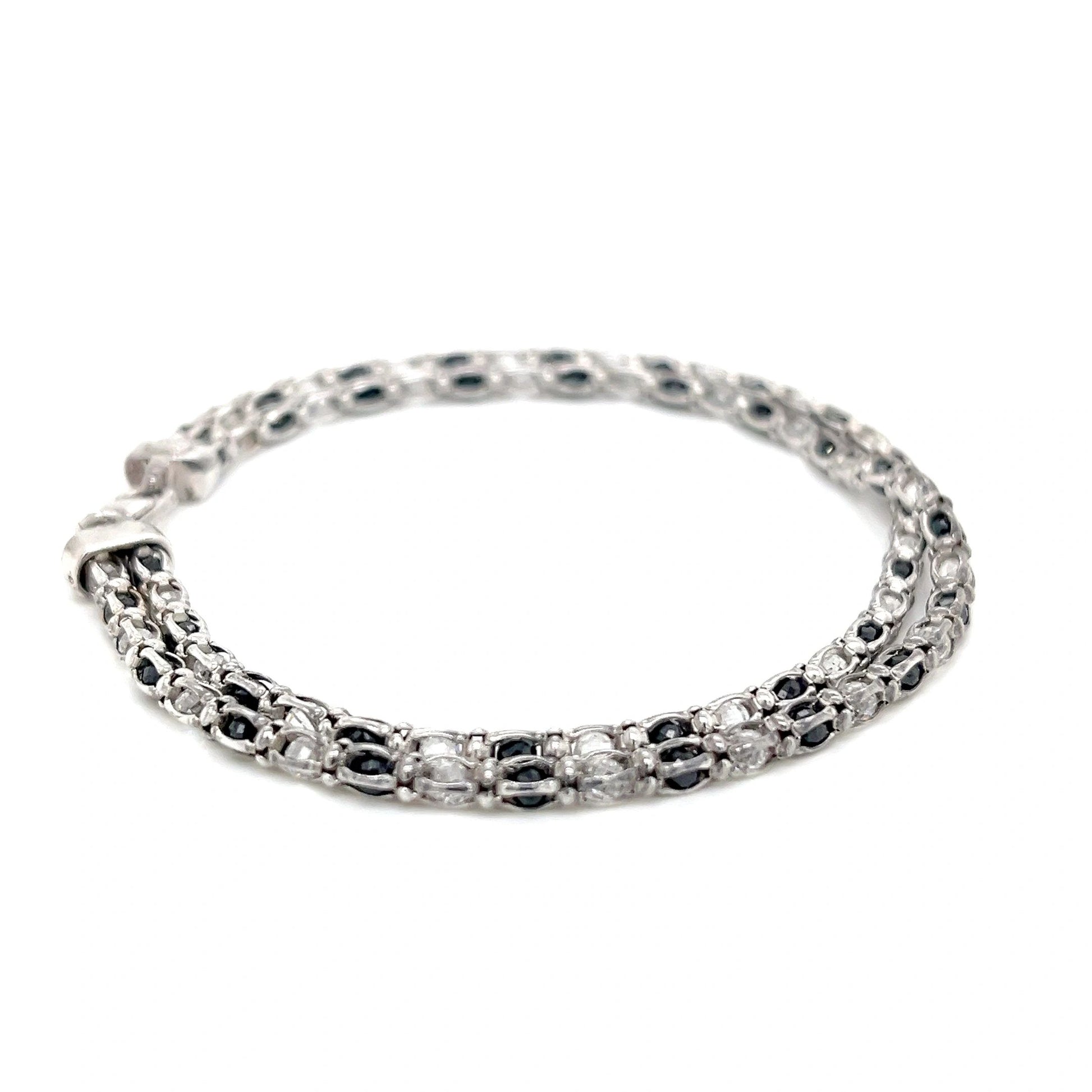 Black and White Sterling Silver Bracelet